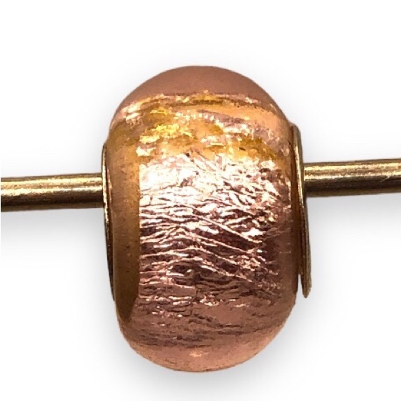 Foiled lamp work glass bead charm - Picture 2 of 3